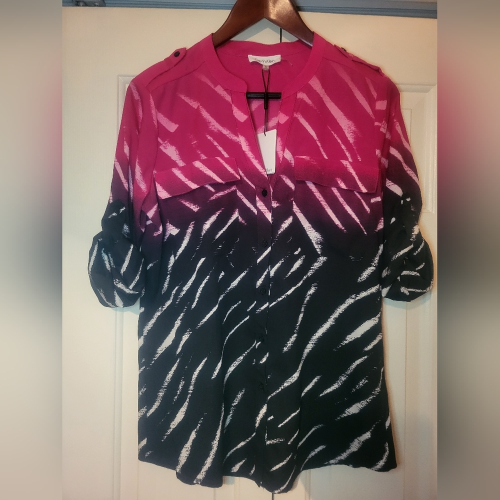 Calvin Klein (S) blouse Pink and Black
